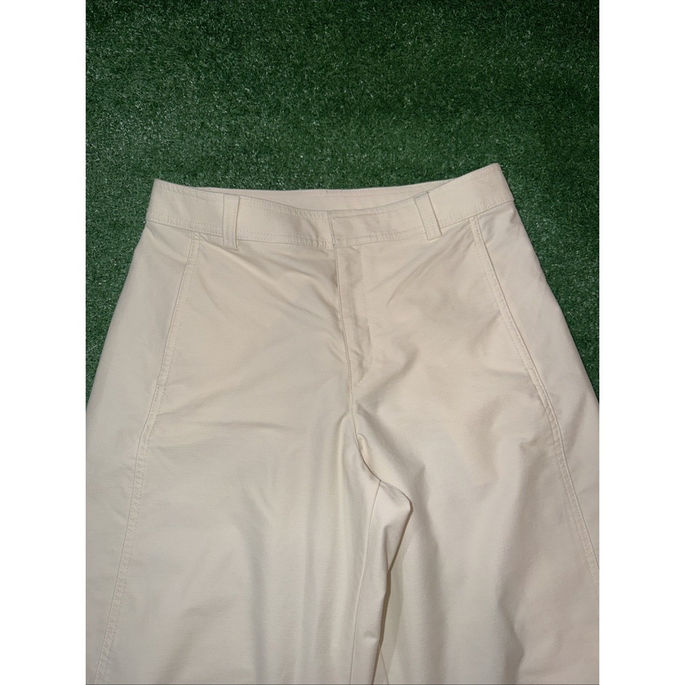 Uniqlo Unisex Barrel Leg Pants High Waist Cream Medium 30in Waist - Picture 2 of 6